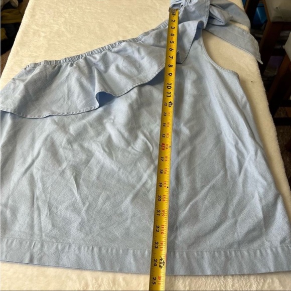 Vineyard Vines Blue One Shoulder Bow Top 14 - Picture 8 of 8